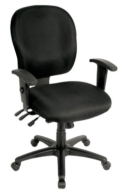 Homeroots Charcoal Fabric Seat Swivel Adjustable Task Chair Fabric Back Plastic Frame 372359