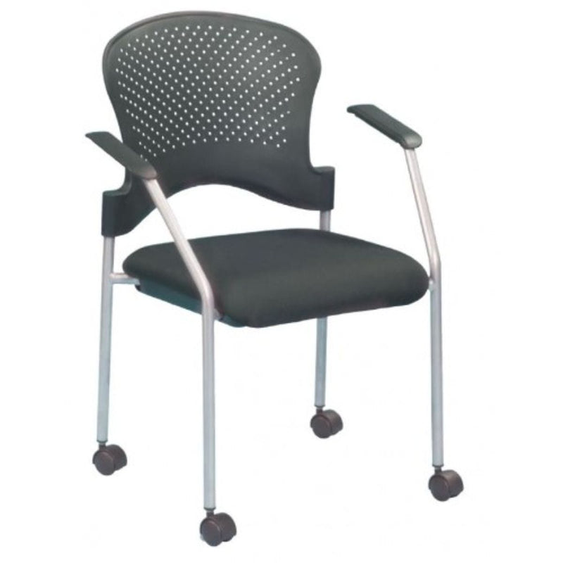 Homeroots Set Of Two Black Fabric Seat Swivel Adjustable Task Chair Plastic Back Plastic Frame 372365