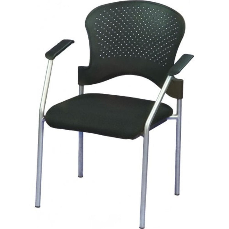 Homeroots Set Of Two Black Fabric Seat Swivel Adjustable Task Chair Plastic Back Plastic Frame 372366