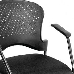 Homeroots Set Of Two Black Fabric Seat Swivel Adjustable Task Chair Plastic Back Plastic Frame 372368