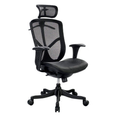 Homeroots Black Mesh Seat Swivel Adjustable Executive Chair Mesh Back Plastic Frame 372369