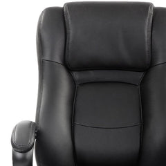 Homeroots Black Eco Leather Tufted Seat Swivel Adjustable Task Chair Leather Back Plastic Frame 372381