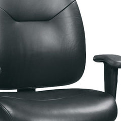 Homeroots Black Faux Leather Tufted Seat Swivel Adjustable Task Chair Leather Back Plastic Frame 372389