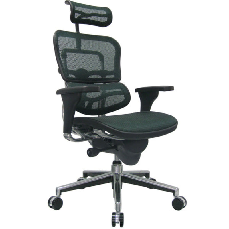 Homeroots Green Swivel Adjustable Executive Chair Mesh Back Plastic Frame 372394