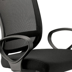Homeroots Black Fabric Seat Swivel Adjustable Task Chair Mesh Back Plastic Frame 372418