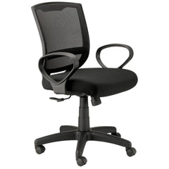 Homeroots Black Fabric Seat Swivel Adjustable Task Chair Mesh Back Plastic Frame 372418