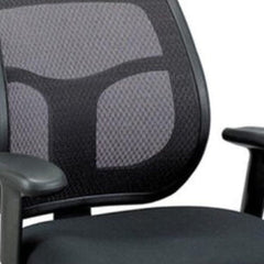 Homeroots Black Fabric Seat Swivel Adjustable Task Chair Mesh Back Plastic Frame 372423