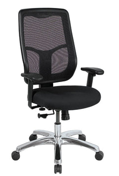 Homeroots Black Fabric Seat Swivel Adjustable Task Chair Mesh Back Plastic Frame 372425