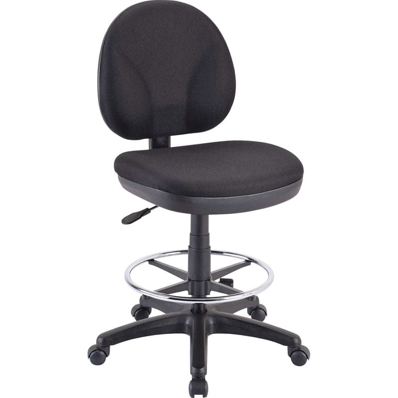 Homeroots Black Fabric Seat Swivel Adjustable Task Chair Fabric Back Plastic Frame 372430