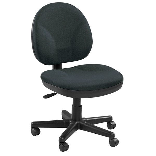 Homeroots Ebony Fabric Seat Swivel Adjustable Task Chair Fabric Back Plastic Frame 372431