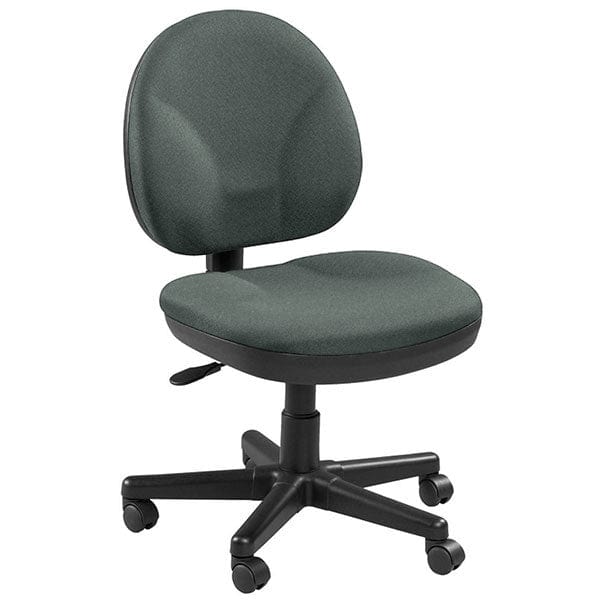 Homeroots Pewter Blue Fabric Seat Swivel Adjustable Task Chair Fabric Back Plastic Frame 372432