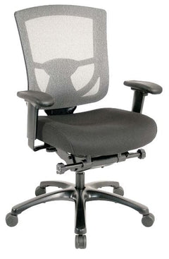 Homeroots Slate Gray Fabric Seat Swivel Adjustable Task Chair Mesh Back Plastic Frame 372457