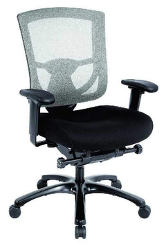 Homeroots Black Fabric Seat Swivel Adjustable Task Chair Mesh Back Plastic Frame 372458