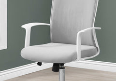 Homeroots Gray Fabric Seat Swivel Adjustable Executive Chair Fabric Back Plastic Frame 376545