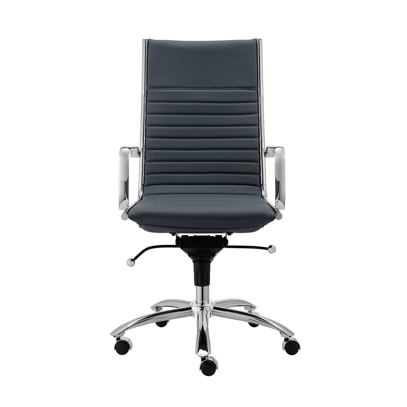 Homeroots Executive Blue and Chrome High Back Office Chair 400757 - My Home Office Store