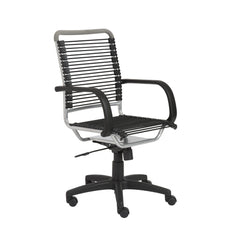 Homeroots Black Swivel Adjustable Task Chair Bungee Back Steel Frame 400769
