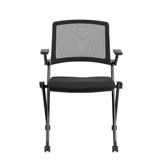 Homeroots Set Of Two Black Polyester Blend Seat Swivel Task Chair Mesh Back Steel Frame 400778