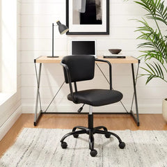 Walker Edison Modern Office Chair with Arms Gray