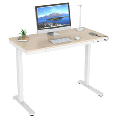 Mount It Compact Height Adjustable Sit-Stand Desk with Drawer MI-15004 - My Home Office Store