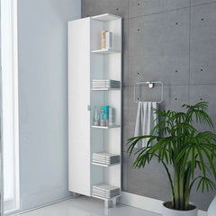 Depot E-Shop Venus Linen Single Door Cabinet, Five External Shelves, Four Interior Shelves - My Home Office Store