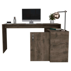 Depot E-Shop Pearl L-Shaped Desk, Single Door Cabinet, Two Shelves - My Home Office Store