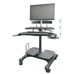Kantek Mobile Height Adjustable Computer Workstations - with LCD Monitor Mount Pole STS240 - My Home Office Store