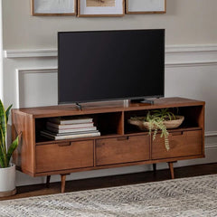 Walker Edison Ivy 3-Drawer Solid Wood TV Console