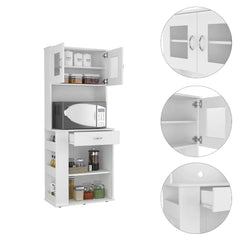 Depot E-Shop Victoria Pantry Double Door Cabinet, One Drawer, Two Shelves, Three Side Shelves DE-ALB6481 - My Home Office Store