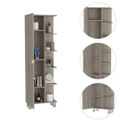 Depot E-Shop Venus Linen Single Door Cabinet, Five External Shelves, Four Interior Shelves DE-MLZ6582 - My Home Office Store