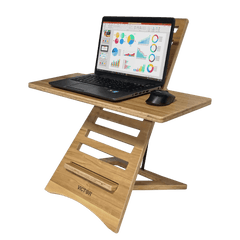 Victor High Rise Acacia Wood Stand-Up Desk Converter DC175A - My Home Office Store