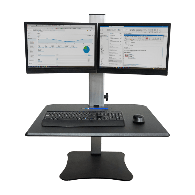 Victor High Rise Dual Monitor Sit and Stand Desk Converter DC350A - My Home Office Store