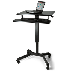 Victor High Rise Mobile Adjustable Standing Desk with Keyboard Tray DC550 - My Home Office Store