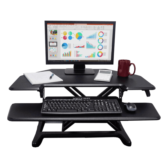 Victor High Rise Corner Height Adjustable Sit-Stand Workstation DCX650 - My Home Office Store