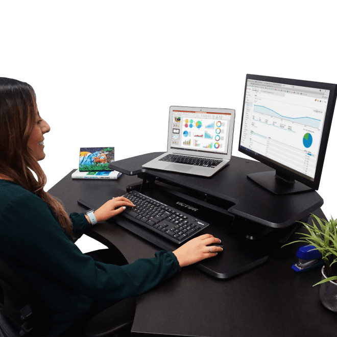 Victor High Rise Corner Height Adjustable Sit-Stand Workstation DCX650 ...