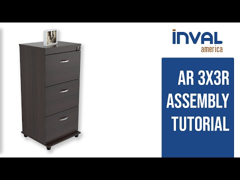 Inval America File Cabinet AR-3X3R